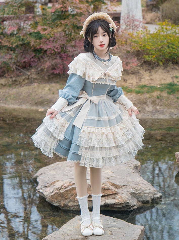 Lolita + Cover Cla Skirt Flower Dress Elegant Elegant
