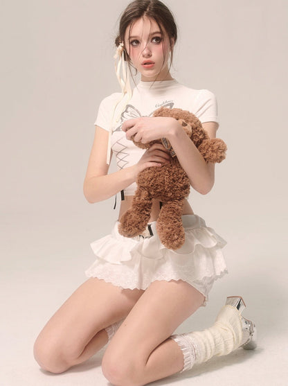 Lace-up Design Top Jordan Summer Girl