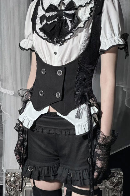 Mode waist shorts vest +