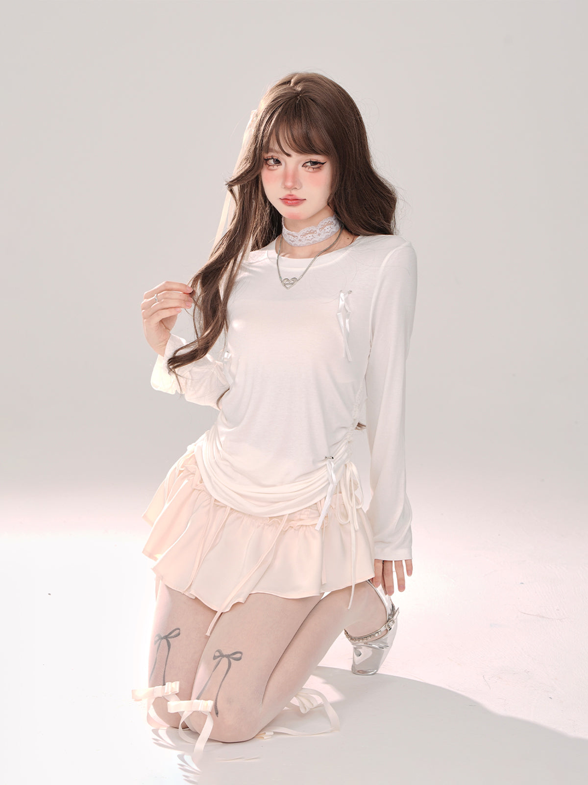 Sweet Long Ribbon Drawstring T
