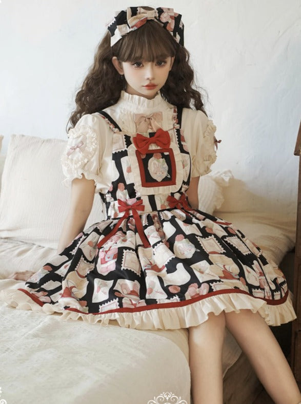 Lolita Lace-up Blouse Dress Suspender Lolita