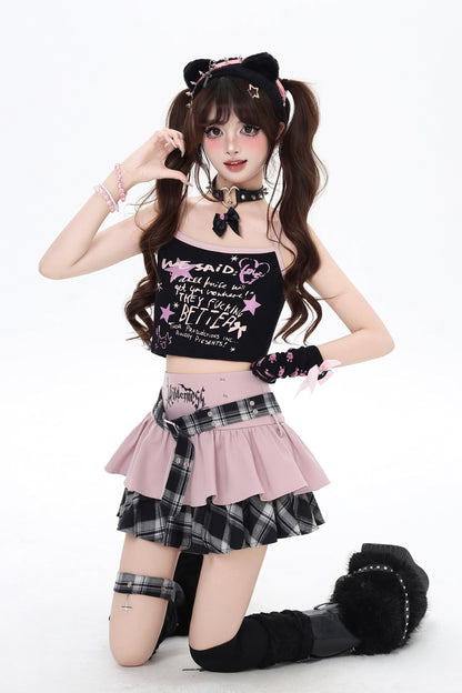 Camisole Tight Letter American Graffiti