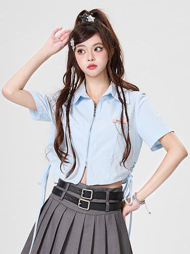 Short with Shirt Double-zip Strap