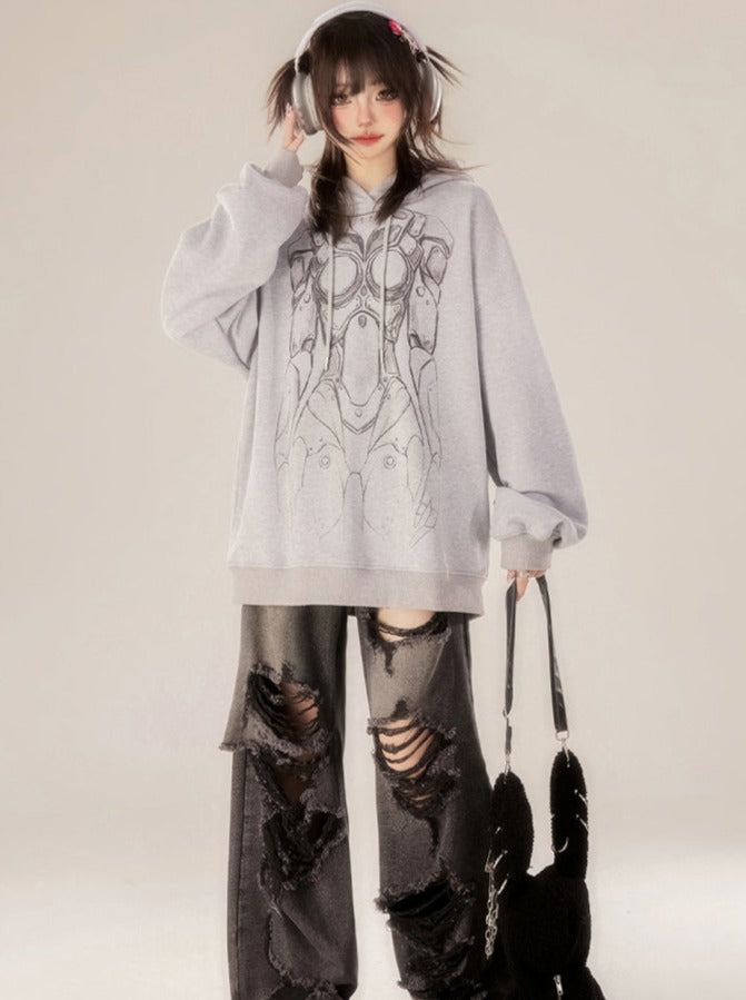 Sweat à capuche gris foncé