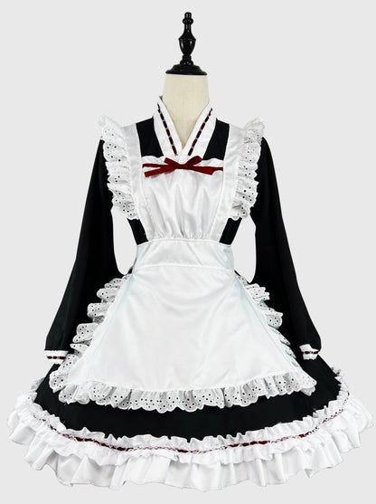 Dress Monochrome Maid Frilled