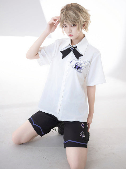 Shirt Basic Embroidery Duty Heavy Loose