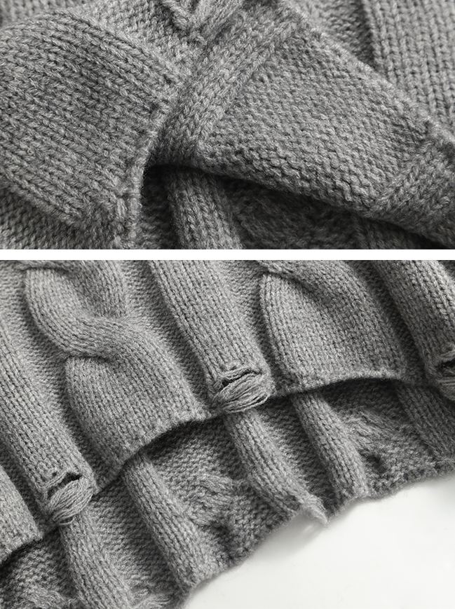 Twist American Short Hole Knit Preppy