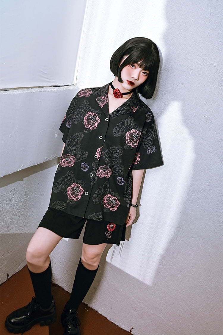 Flower Half China Bone Pants