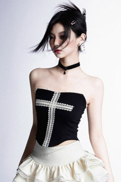 High Skirt Hoodie Cross Spice Top Sweet + Waist Mini Tube Cool