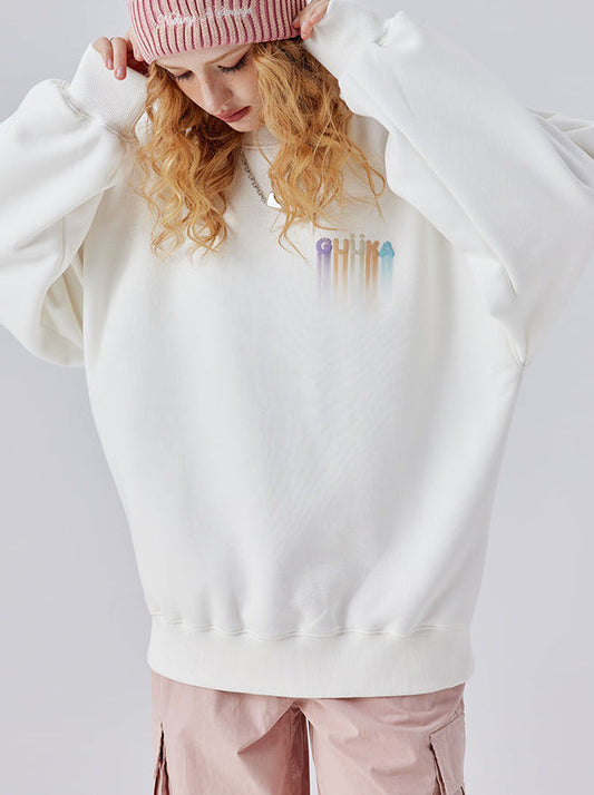 Print Sweatshirt Star Logo Loose