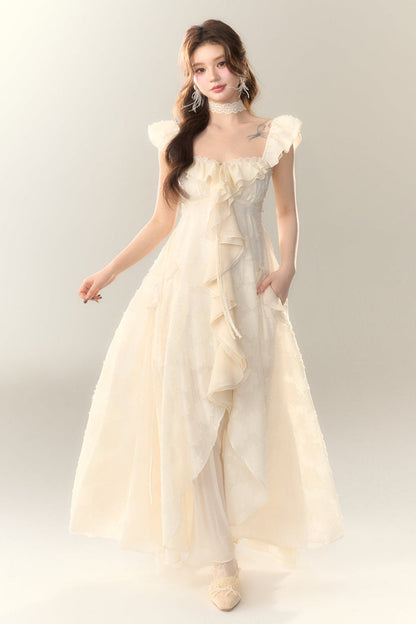 Jacquard Holiday Dress Frilled