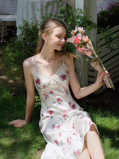 Weißes Kleid Pure Flower Sweet Camisole