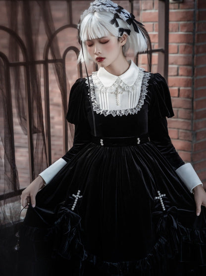 Velvet Gothic Maid Cross Dress Dark Lolita