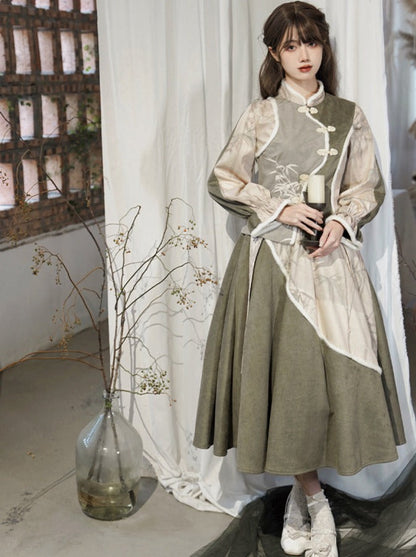 Print Flared Top + Skirt China
