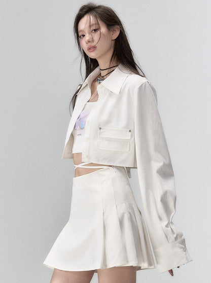 Jupe tendance deux pièces veste manteau + short