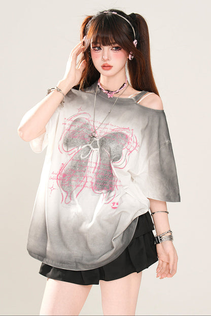 Trägerloses T-Shirt mit Schleife Melody