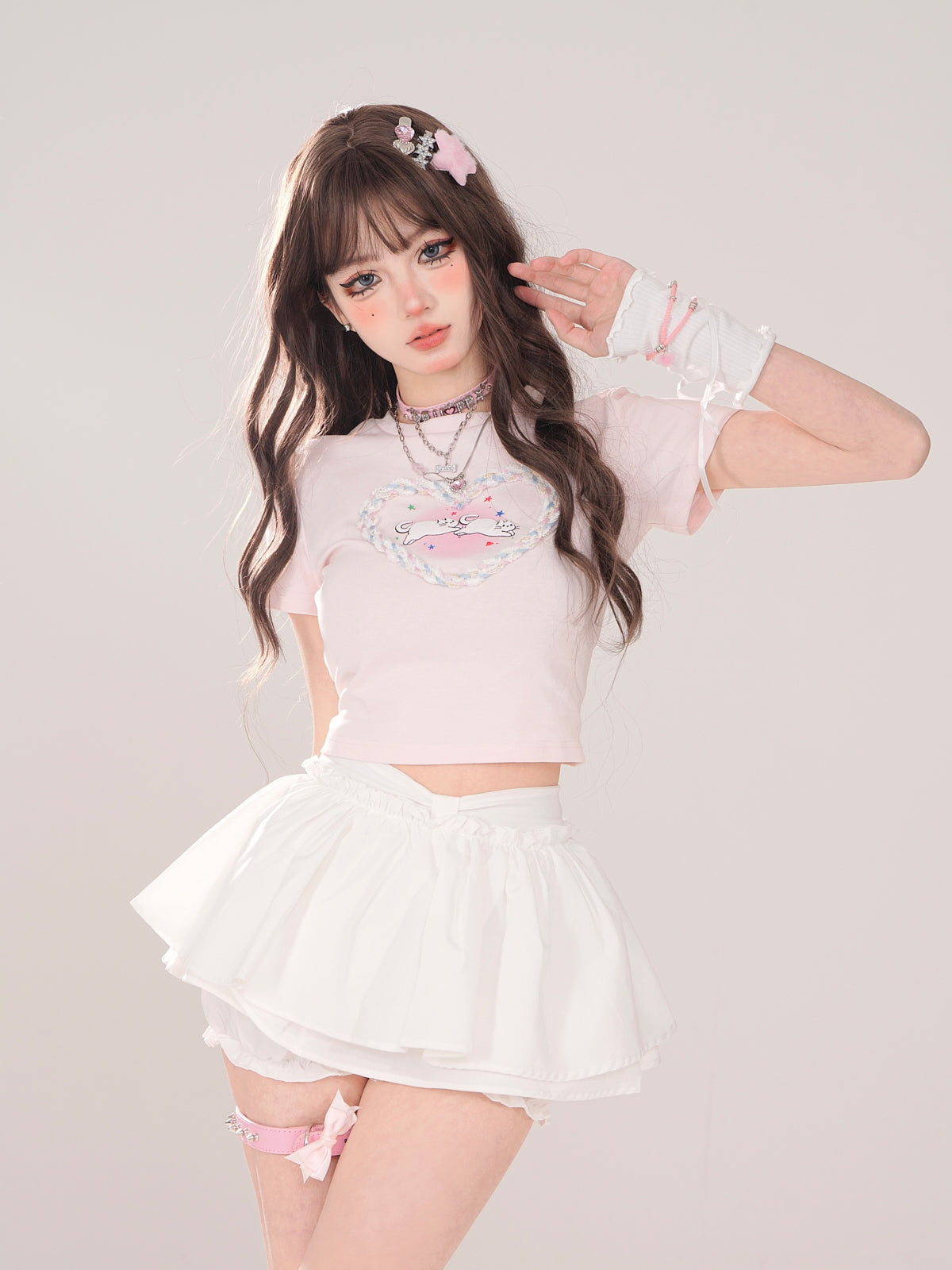 Girly White Skirt Sweet Shorts