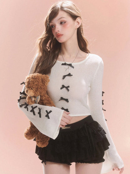 Chic Girly Top Sweet Ribbon French