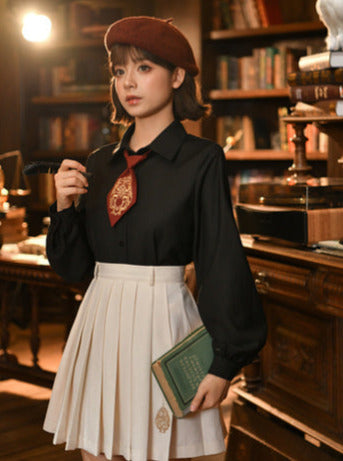 Necktie Series Magic Black Embroidery Shirt