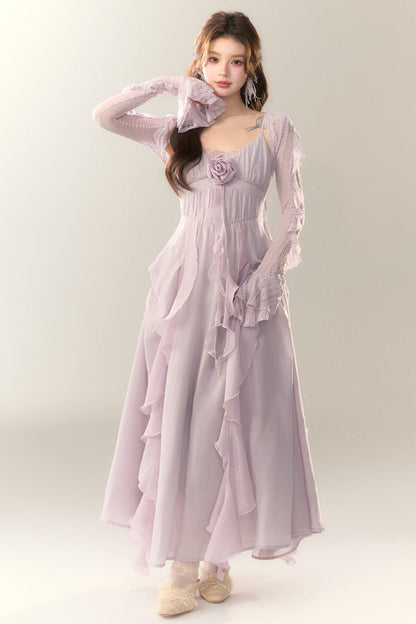 Rose Dress Work Heavy Ruffle Manta