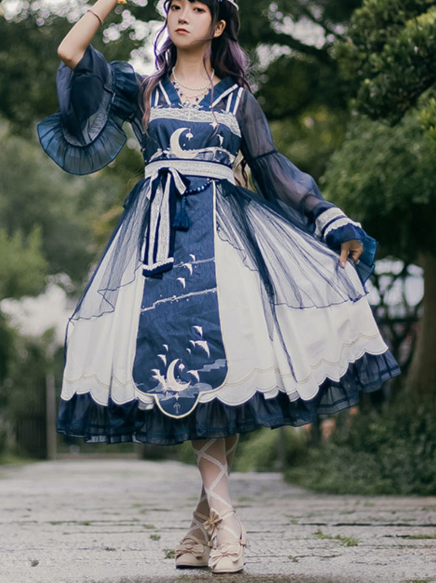 Ensemble Lolita Night Crescent Moon Robe suspendue