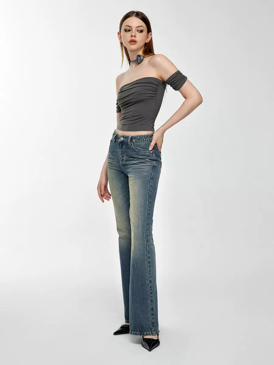 Denim Mode Pants Straight Ride