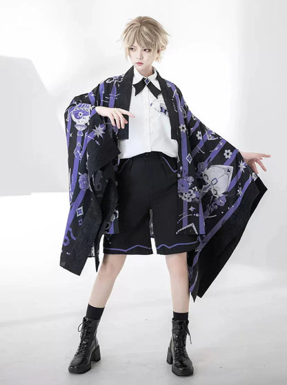 Retro Sunscreen Summer Print Cape Cardigan
