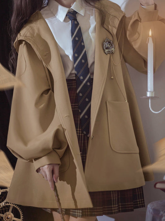 Jacket Cloak Retro Magic + College Brooch College