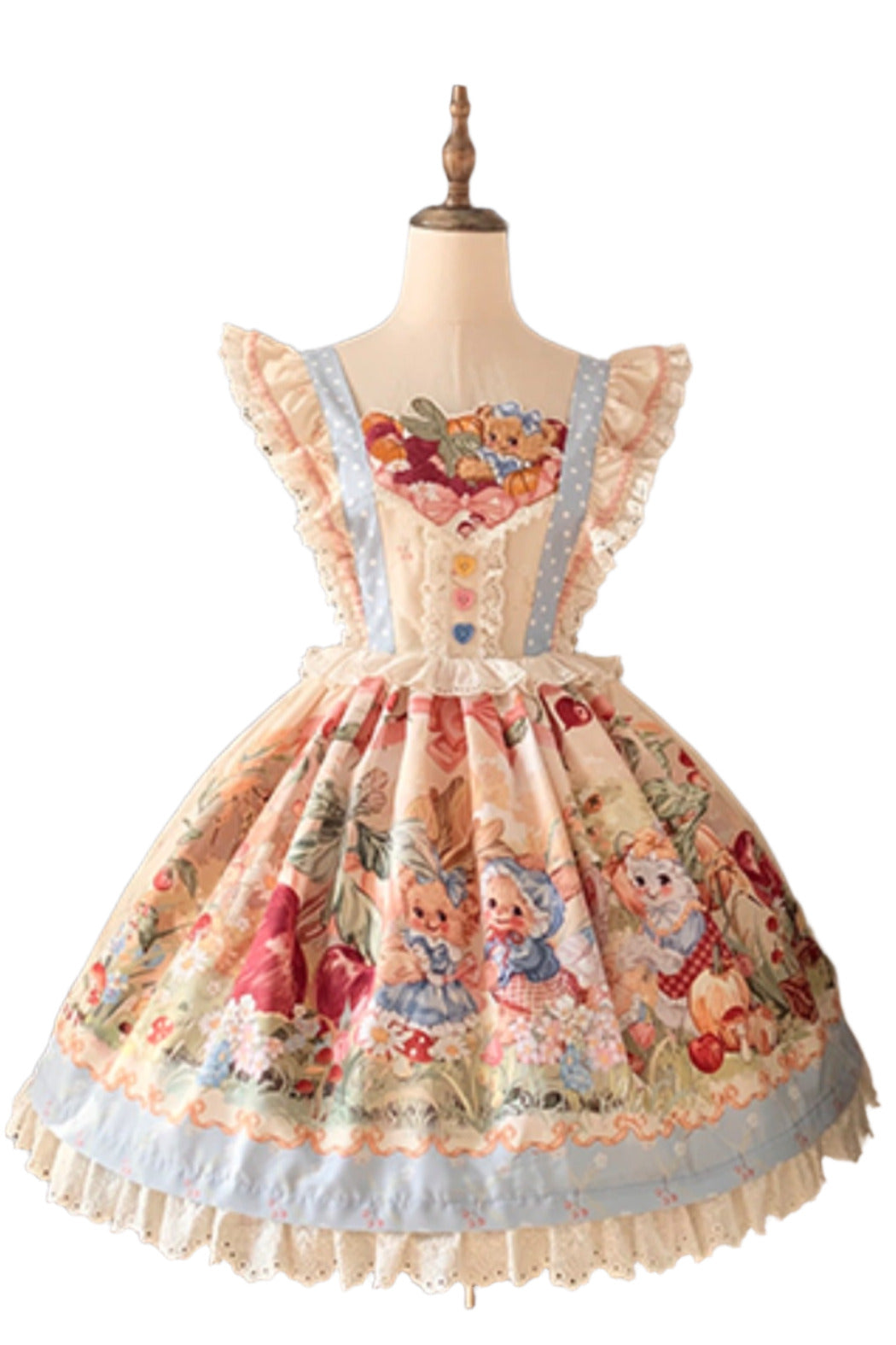 Apron + Reservations Suspender Print Dress Layered Carrot