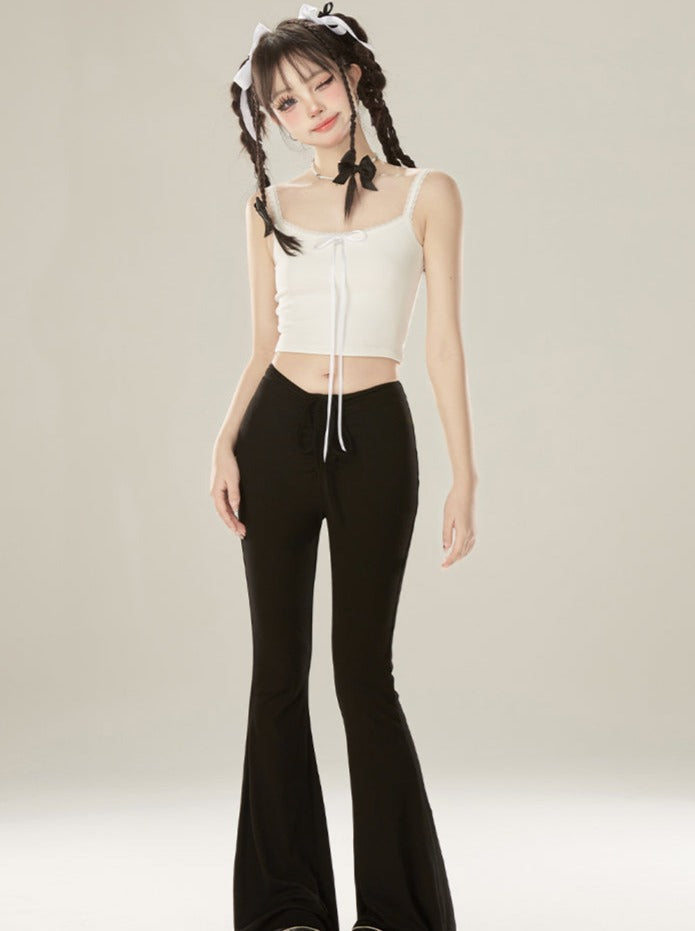 Slim Flare Design Waist Pants
