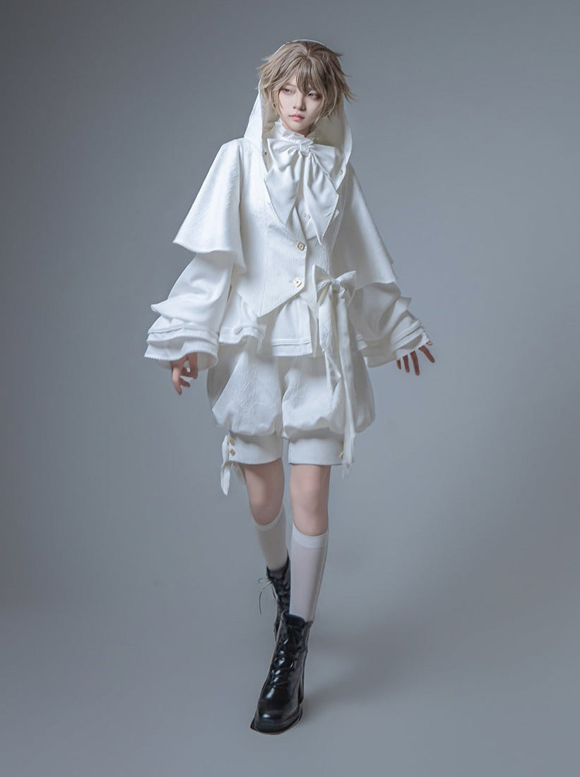 Hooded + Shorts Bunny Pants + Balloon Long Coat Prince