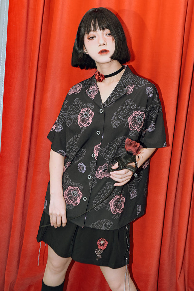 Flower Half China Bone Pants