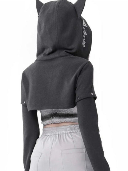 Suit Camouflage Detachable Design Hoodie Original Sleeve Wolf