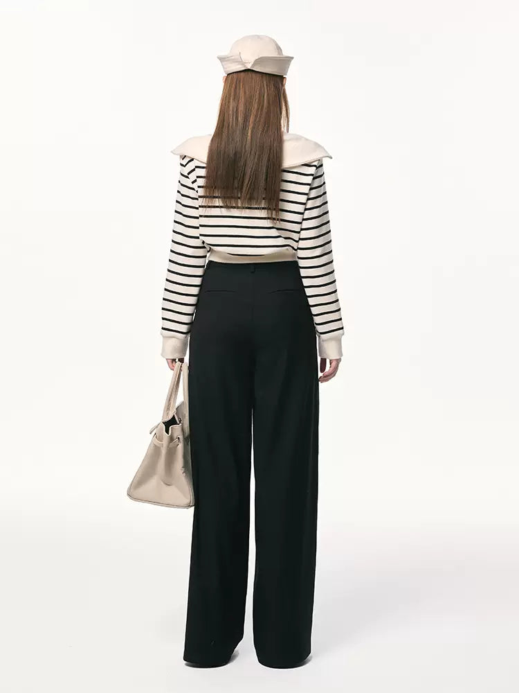 Placket Pants Faux Design Dasual Button