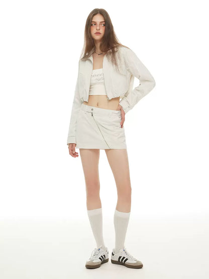 Jacke Rock Taille Weiß Low Mode