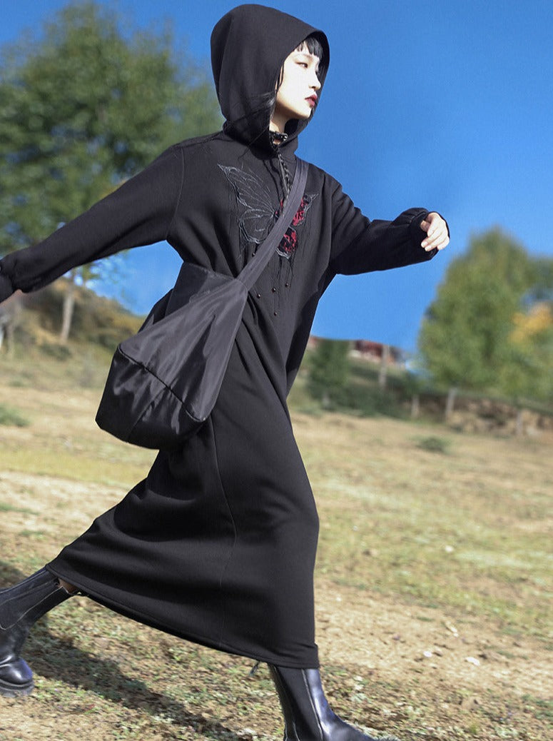 Sweatshirt Loose Hooded Hoodie Dark Mode