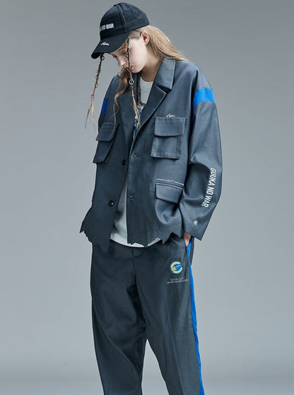 Veste ample multi-poches grise