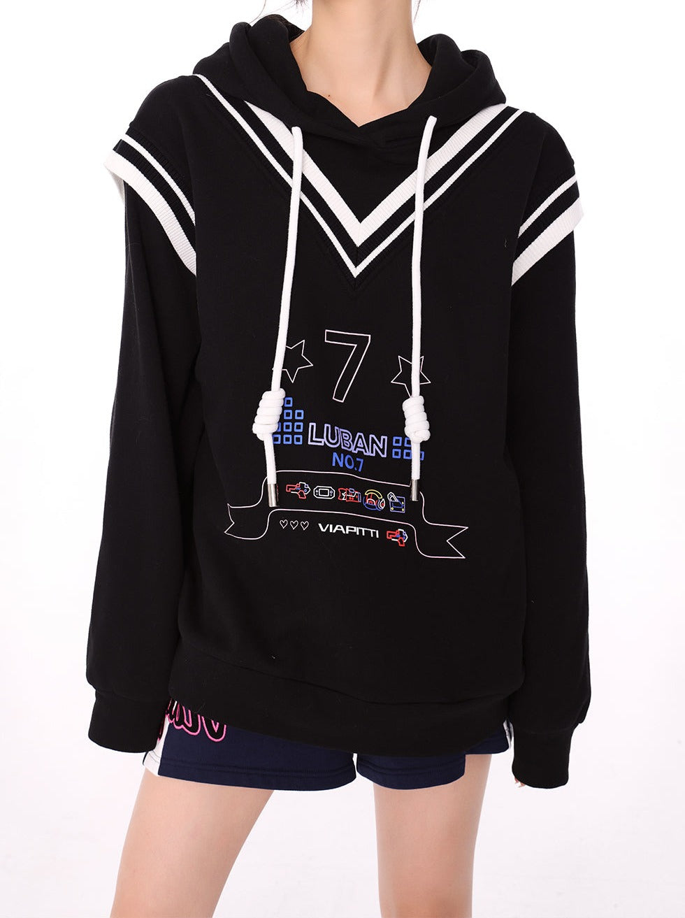 Seven Logo Mode Sweatshirt Hooded Hoodie