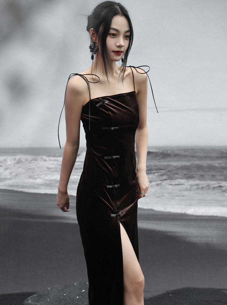 Buckle Dress China Summer Dark