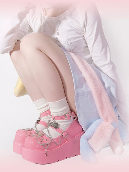 Platform Rivet Punk Bone Millennium Shoes