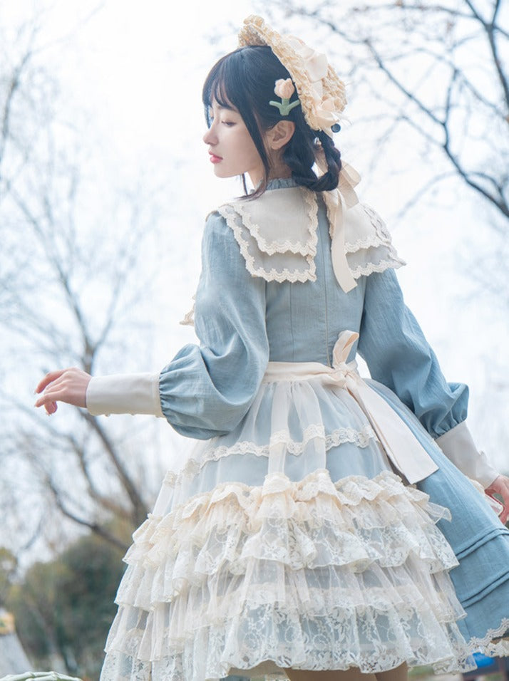 Lolita + Cover Cla Skirt Flower Dress Elegant Elegant