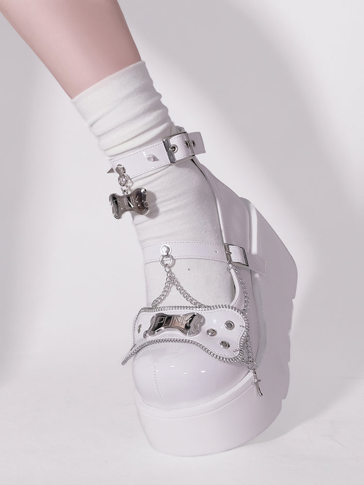 Platform Rivet Punk Bone Millennium Shoes