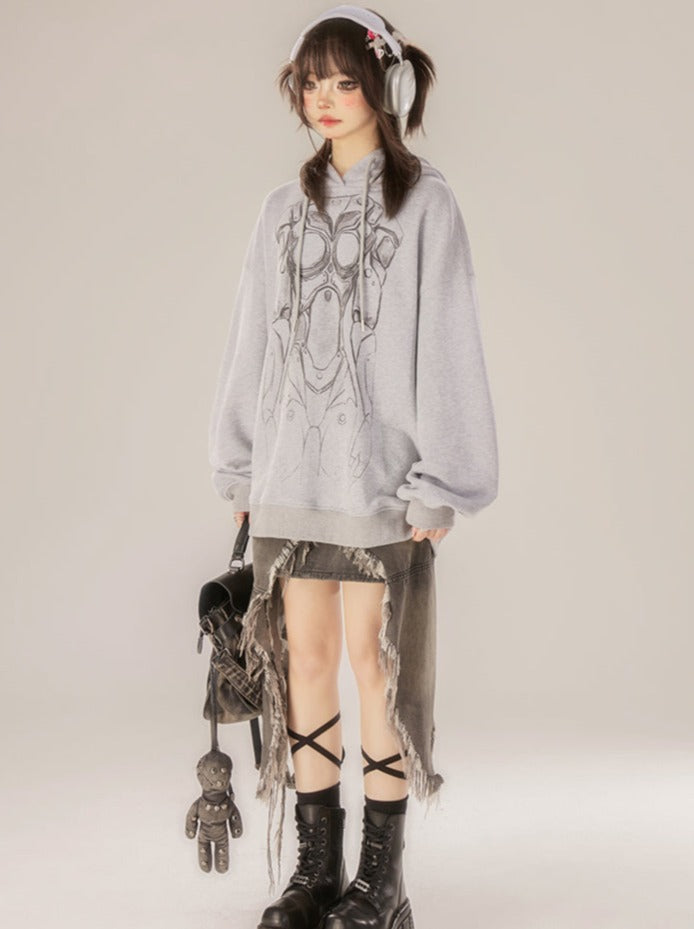 Sweat à capuche gris foncé