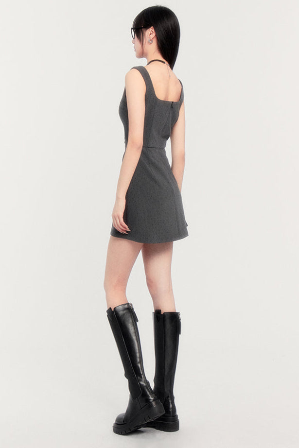 Halter French Square Dress Neck