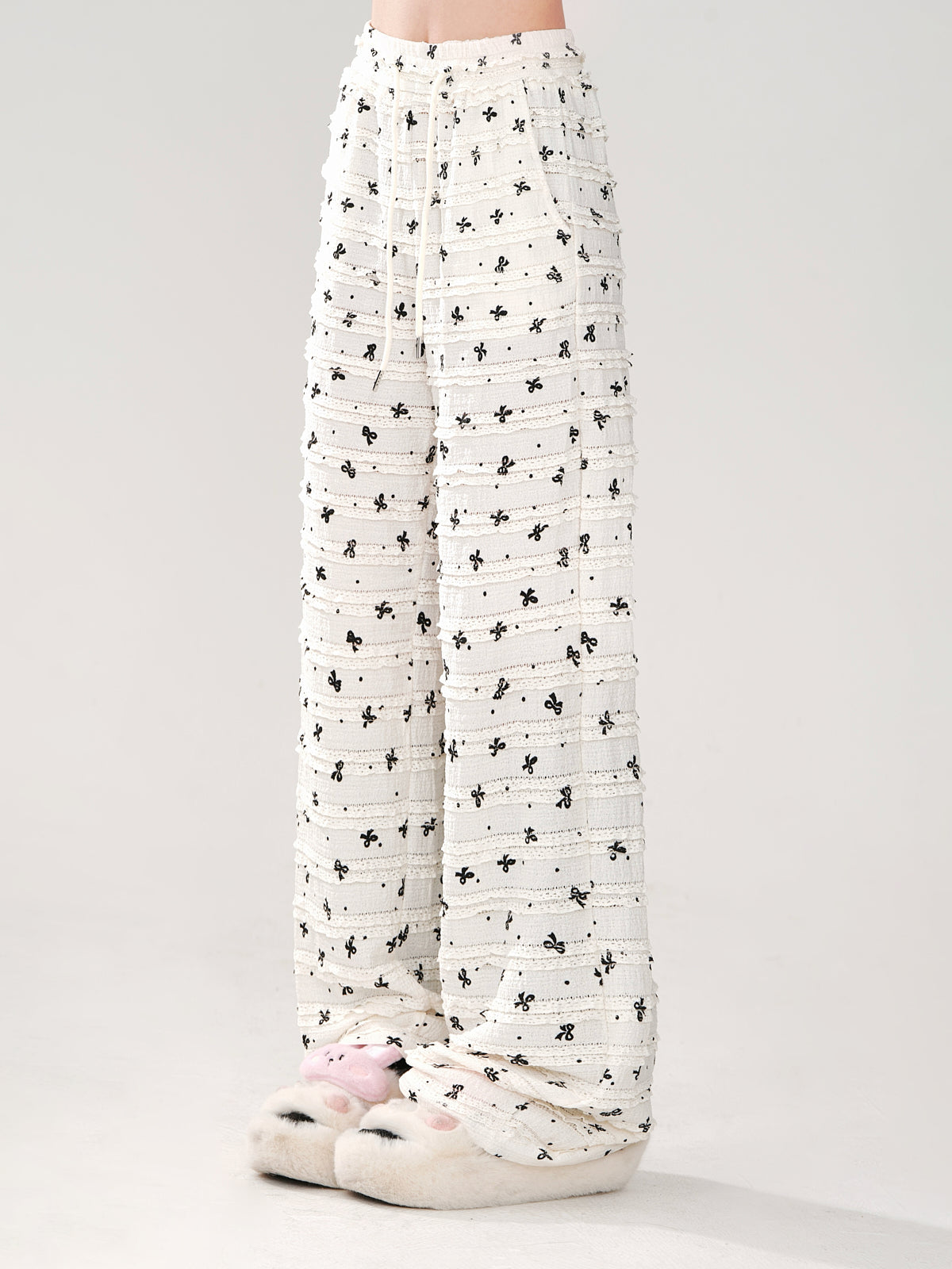 Loose Ribbon Cool Casual Pants