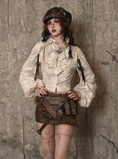 Flower Sleeve Blouse Voluminous