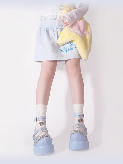 Platform Rivet Punk Bone Millennium Shoes