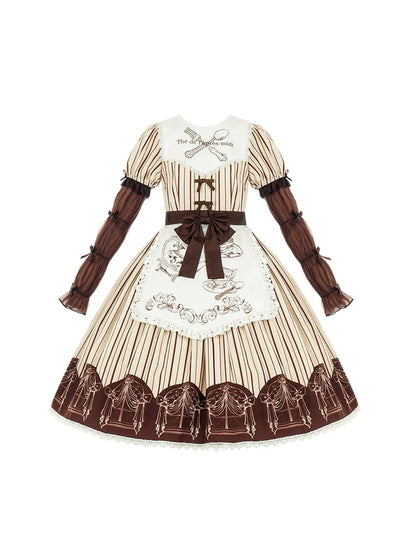 leg brown ribbon tea Afternoon apron warmers dress