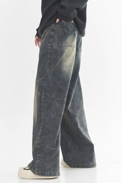 Heart Print Style Street Jeans