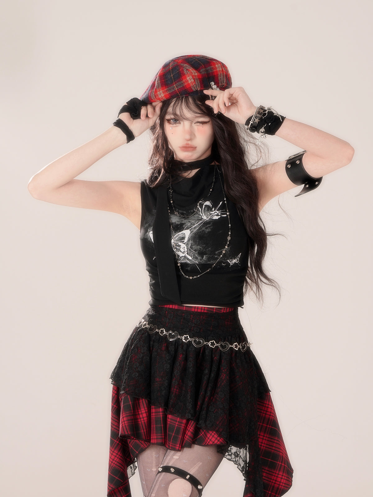 Black y2k Girl Tops Cool Super Sweet